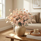 32 Pcs Beige Faux Silk Mums, Fake Chrysanthemum for Vase in Beige, alternate view 4