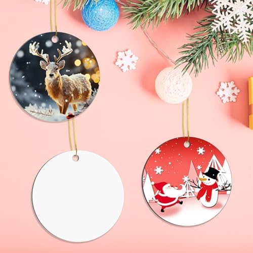 32 pcs Metal Sublimation Ornament Blanks, Christmas Ornaments Sublimation Christmas Ornament Blanks for Christma, alternate
