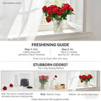 32 PCS Red Roses, Velvet Realistic Fake Flowers w/Stems in Red, alternate view 3