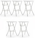 32” Round Bar Height Folding Table Set of 5 - 43” High Top Commercial Plastic Table, White Granite, Portable