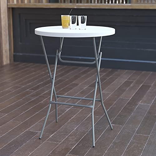 32" Round Folding Bar Height Tables for Parties and Commercial Events, Indoor/Outdoor Plastic Bar Height Folding