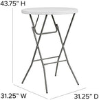 32" Round Folding Bar Height Tables for Parties and Commercial Events, Indoor/Outdoor Plastic Bar Height Folding, alternate