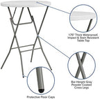 32" Round Folding Bar Height Tables for Parties and Commercial Events, Indoor/Outdoor Plastic Bar Height Folding, alternate