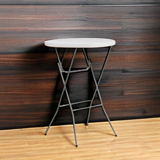 32" Round Folding Bar Height Tables for Parties and Commercial Events, Indoor/Outdoor Plastic Bar Height Folding, alternate