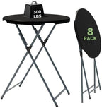 32" Round Folding Cocktail Table - HDPE Matrial Top with Steel Frame, Stable & Easy to Clean - High Top Table