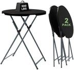32" Round Folding Cocktail Table - HDPE Matrial Top with Steel Frame, Stable & Easy to Clean - High Top Table