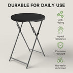 32" Round Folding Cocktail Table - HDPE Matrial Top with Steel Frame, Stable & Easy to Clean - High Top Table, alternate view