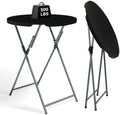 32" Round Folding Cocktail Table - HDPE Matrial Top with Steel Frame, Stable & Easy to Clean - High Top Table