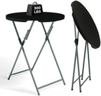 32" Round Folding Cocktail Table - HDPE Matrial Top with Steel Frame, Stable & Easy to Clean - High Top Table
