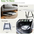32" Round Folding Cocktail Table with Elastic Cover, Heavy Duty HDPE Top & Steel Frame, Stable & Easy to Clean, alternate