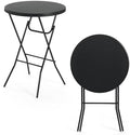 32'' Round Folding Table, HDPE Portable Bar Height Table with Removable Legs for Indoor Outdoor Wedding Event