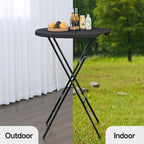 32'' Round Folding Table, HDPE Portable Bar Height Table with Removable Legs for Indoor Outdoor Wedding Event, alternate view