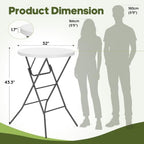 32" Round Folding Table, Portable Bar Height Folding Table with Detachable Legs, Round Foldable Table with HDPE, alternate