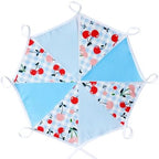 32Ft Blue Gingham Cheery Pennant Banner Fabric Triangle Flag Garland Streamers Party Decorations for Ma Cherie, alternate