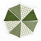 32Ft Sage Green Party Decorations Sage Gingham Banner Olive Green Buffalo Plaid Checkered Triangle Flag Pennant, alternate
