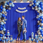 32ftx10ft Wrinkle Free Royal Blue Backdrop Curtain - 10 Feet Photography Backdrop Drapes, Silky Polyester Back, alternate