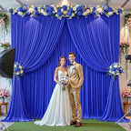 32ftx10ft Wrinkle Free Royal Blue Backdrop Curtain - 10 Feet Photography Backdrop Drapes, Silky Polyester Back, alternate