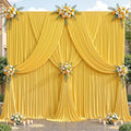 32ftx10ft Wrinkle Free Yellow Backdrop Curtain - 10 Feet Photography Backdrop Drapes, Silky Polyester Back Drop