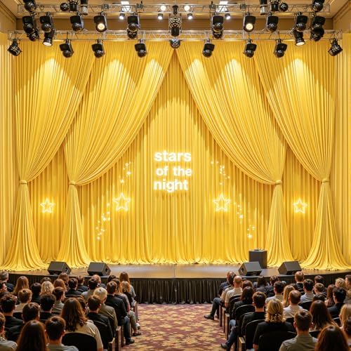 32ftx10ft Wrinkle Free Yellow Backdrop Curtain - 10 Feet Photography Backdrop Drapes, Silky Polyester Back Drop, alternate