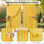 32ftx10ft Wrinkle Free Yellow Backdrop Curtain - 10 Feet Photography Backdrop Drapes, Silky Polyester Back Drop, alternate