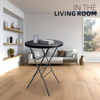 32in Cocktail Folding Table, Round High Top Bar Table, Black in Black, alternate view 7