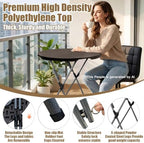32in Round Folding Cocktail Table Bar Height Brown 2 Pack, alternate view 4