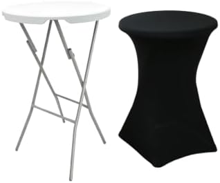 32inch Cocktail Table, 43in Tall High Top Folding Table Includes tablecloth