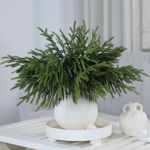 32Pcs 18"Lifelike Touch Artificial Norfolk Pine Branches for Vase Christmas, alternate view 2