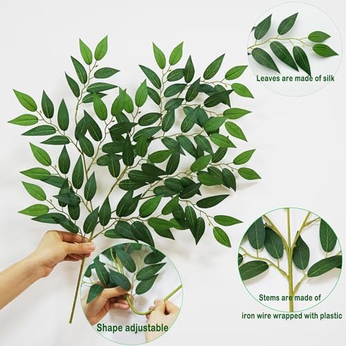 32pcs Italian Ruscus Greenery Stems 68cm Artificial Smilax Greenery Branch, alternate view 4