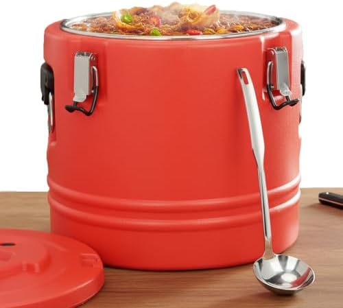 32QT/7.9 Gallon Large Insulated Soup Container Carrier with Spoon