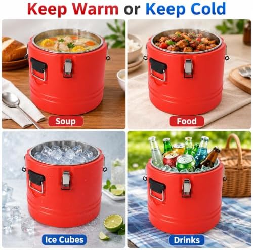 32QT/7.9 Gallon Large Insulated Soup Container Carrier with Spoon, alternate view 5