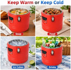 32QT/7.9 Gallon Large Insulated Soup Container Carrier with Spoon, alternate view 5