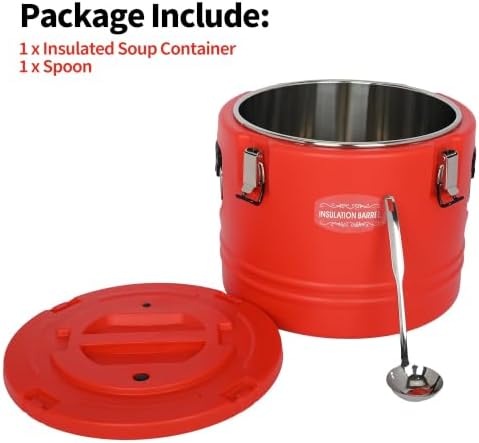 32QT/7.9 Gallon Large Insulated Soup Container Carrier with Spoon, alternate view 7