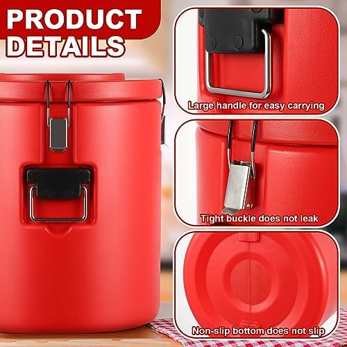 32QT Commercial Insulated Food Container with Spoon, Red in Red, alternate view 3