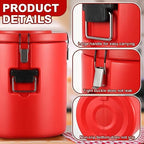 32QT Commercial Insulated Food Container with Spoon, Red in Red, alternate view 3