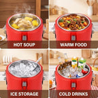 32QT Commercial Insulated Food Container with Spoon, Red in Red, alternate view 6