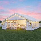 32x16 Heavy-Duty Party Tent Commercial Canopy with LED Light, Waterproof Wedding Event Tent for Outdoor, BBQ