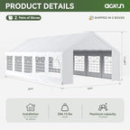 32x16 Party Tent Canopy with LED Light Waterproof Event Tent with Removable Sidewalls &Roll-up Door, Heavy-Duty, alternate