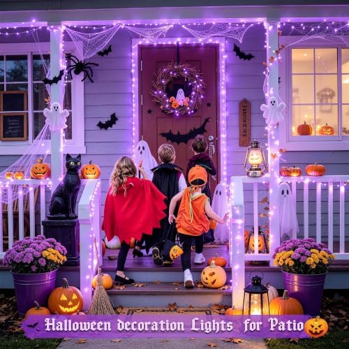 33 Ft 100 LED Fairy Lights Purple Halloween Lights Indoor Plug in, alternate view 5