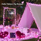33 ft 100 LED Globe Pink Christmas String Lights Indoor, alternate view 5