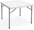 33 Inch Folding Card Table, Indoor Outdoor Portable Plastic Kitchen or Camping Picnic Party Wedding Event Table