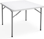 33 Inch Folding Card Table, Indoor Outdoor Portable Plastic Kitchen or Camping Picnic Party Wedding Event Table