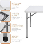 33 Inch Folding Card Table, Indoor Outdoor Portable Plastic Kitchen or Camping Picnic Party Wedding Event Table, alternate