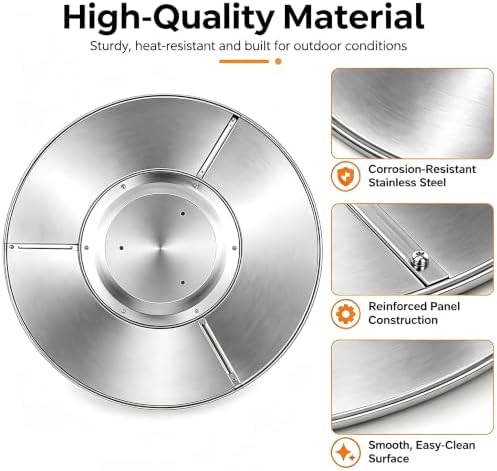 33 Inch Round Patio Heater Reflector Shield, 3 Pre-Drilled Holes, alternate view 3