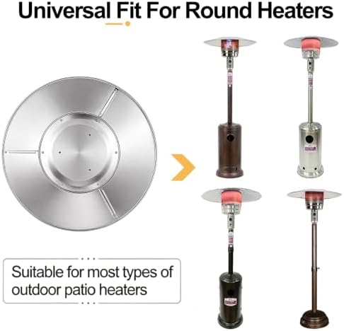 33 Inch Round Patio Heater Reflector Shield, 3 Pre-Drilled Holes, alternate view 4