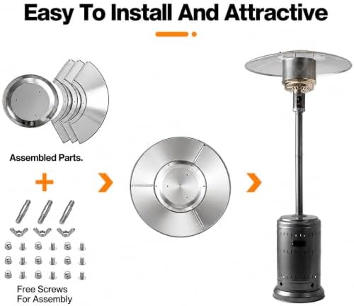 33 Inch Round Patio Heater Reflector Shield, 3 Pre-Drilled Holes, alternate view 5