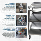 33" x 21" Stainless Utility Cart, 3-Shelf, Casters, NSF, alternate view 5