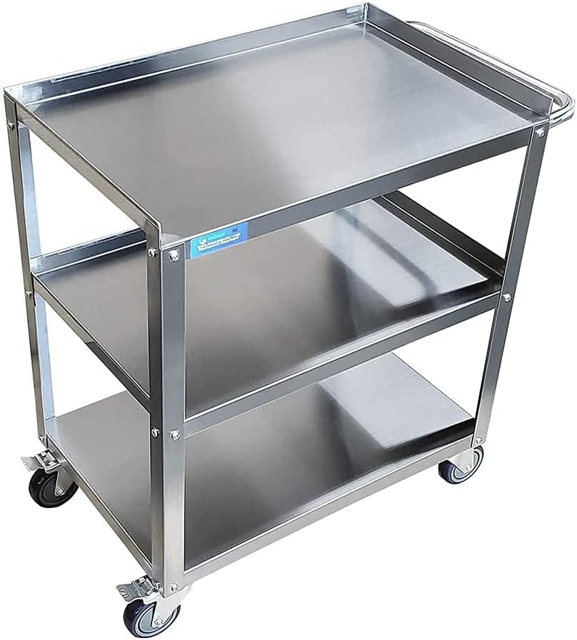 33" x 21" Stainless Utility Cart, 3-Shelf, Casters, NSF, alternate view 7