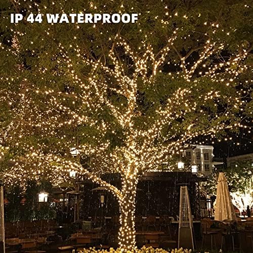 33FT 100 LED Christmas String Lights Indoor Outdoor Waterproof, Warm White Christmas Lights Green Wire, Twinkle, alternate