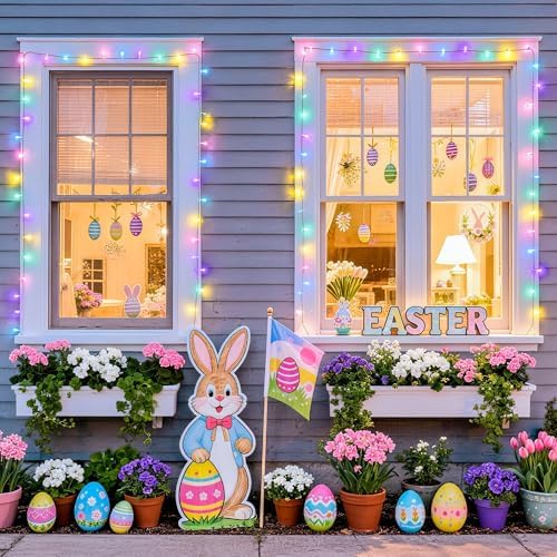 33ft 100 LED Easter Lights Battery Operated, Outdoor Indoor Pastel Lights for Easter, Colorful String Lights for, alternate